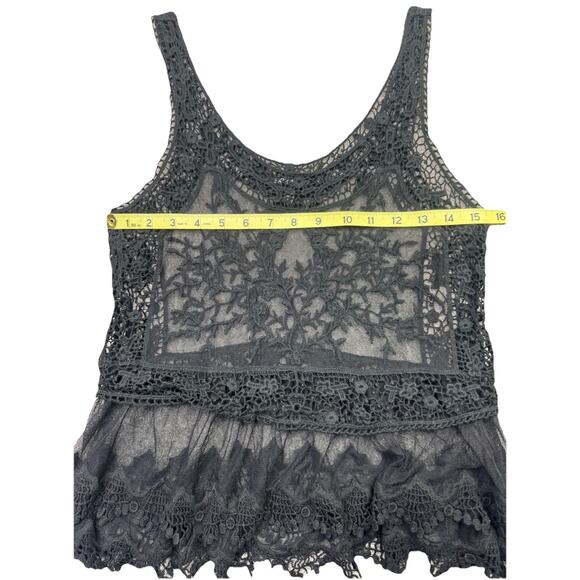 Black Sheer Fairy Witchy Lace Goth Whimsigoth Top Womens XSmall Romantic Y2K - Picture 4 of 10